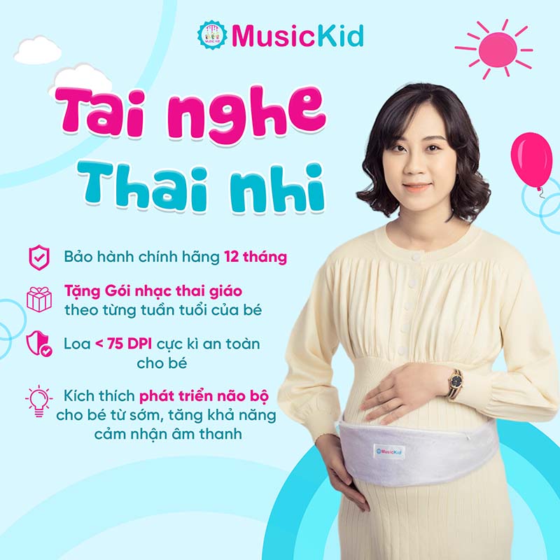 Tai nghe thai giáo MusicKid an toàn cho bé